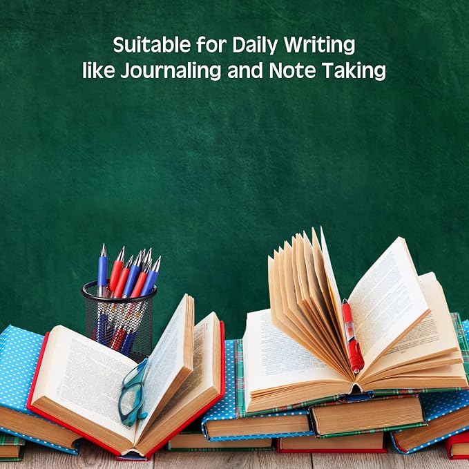 Spakon 200 Pieces Gel Pens Bulk Retractable Ink Ballpoint Pen Bulk Rolling Ball Medium Point 0.5mm Ballpoints with Soft Grip for Journal Writing Office Home(Blue, Red, Black)