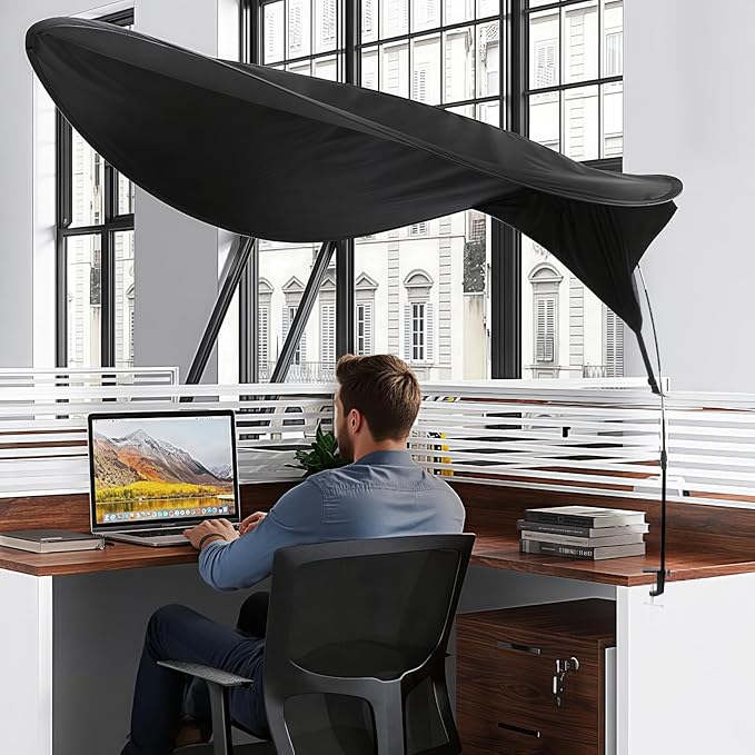 Adjustable Office Cubicle Desk Shade –Blocks Light and Visual Distractions,70" Extra-Large Portable Shade for Office Cubicles and Desks