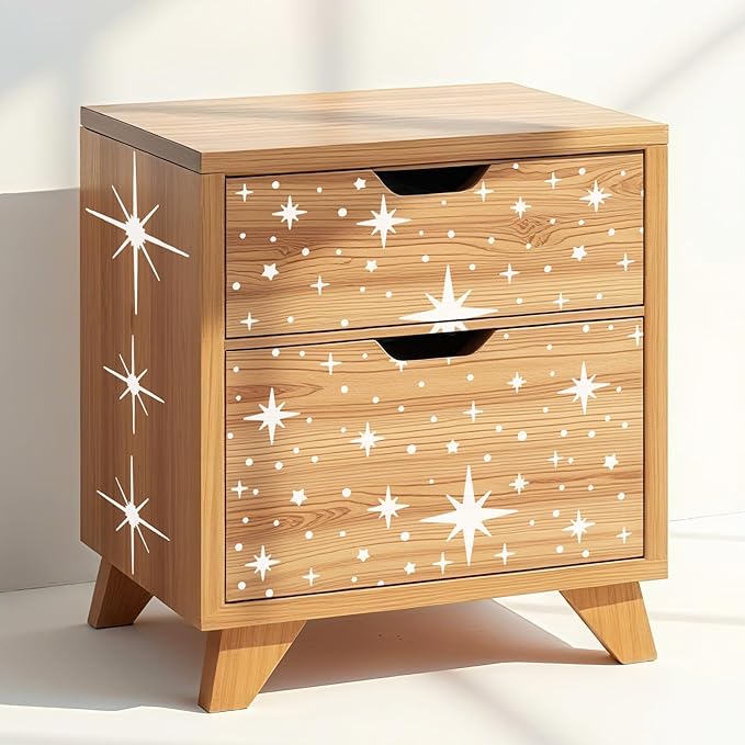 6 Pcs DIY Reusable Star Pattern Painting Stencils Set PET Plastic Painting Templates for Wall Wood Craft Canvas Fabric Home Decor