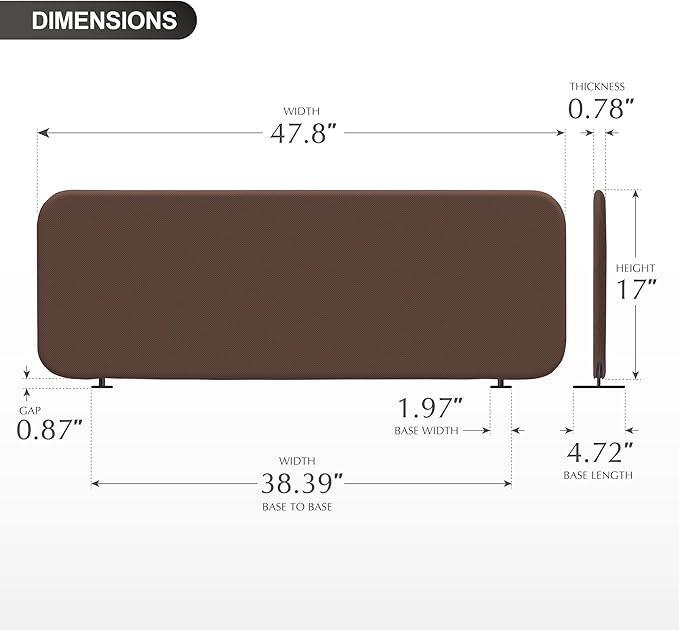 DECOLAB Desk Dividers, Movable Privacy Partition Panel for Students, Office, Home, Shop, Freestanding, Scratch Resistance, 48"x18", Caramel