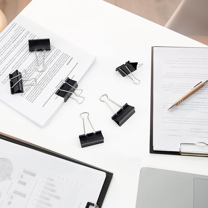 2 Inch 24 Pack Extra Large Binder Clips, Jumbo Paper Clips, Big Paper Clamps, Binder Clips Large Size for Home, School and Office Supplies