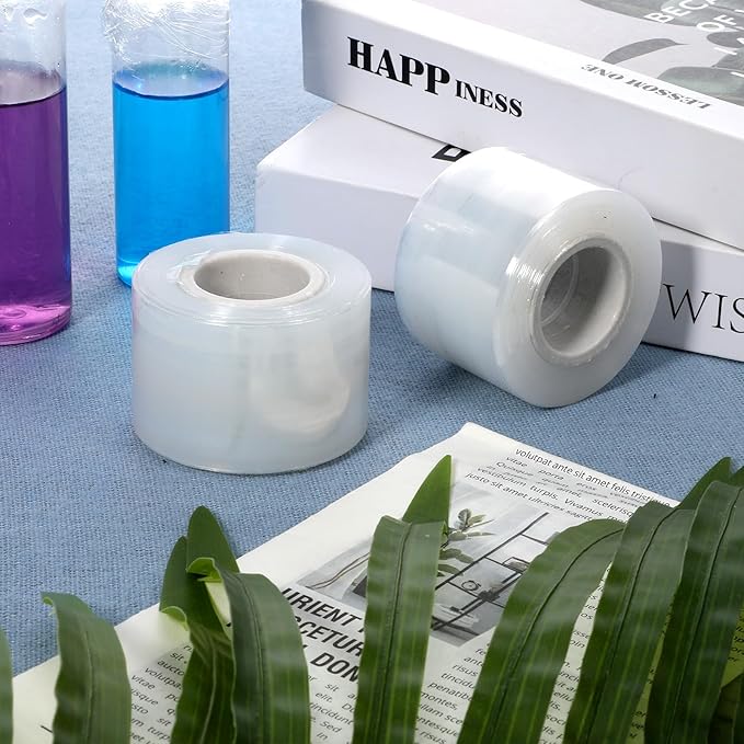 2 Rolls Mini Stretch Wrap for Bottles Jars Seals, Performance Heavy Duty Stretch Film 1.57In*1000ft Unheated Shrink Wrap Roll for Jars Bottles Cans Tin Lip Gloss