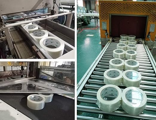 BOMEI PACK Mono Filament Strapping Tape, 2 Roll 2 Inch x 35 Yards 5.5 Mil, Heavy Duty Transparent Reinforced Fiberglass Tape