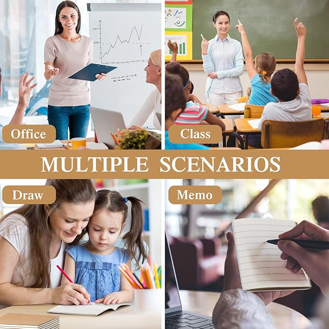 100 Pieces Mini Notebook Bulk Set Small Kraft Paper Blank Lined Journals Pocket Journal Sketchbooks for Kids Drawing Sketchbook Office Supplies 4 x 4 Inch Small Notebooks with 24 Sheets (Blank, Lined)