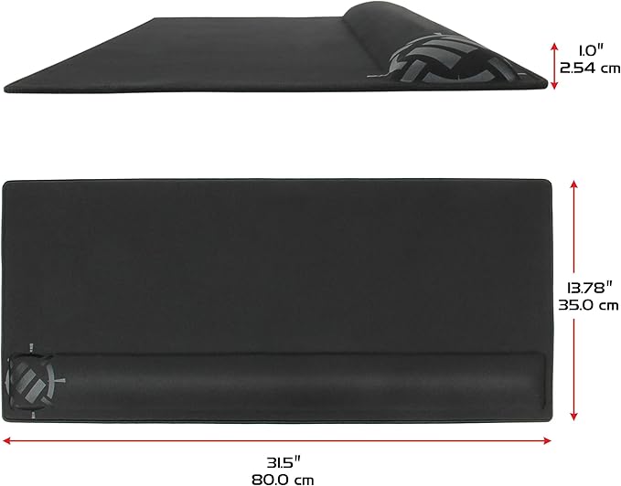 ENHANCE XXL Large Mouse Pad for Desk with 2XL Ergonomic Memory Foam Wrist Rest Support (31.5 x 13.78 x 1 inches) - Desk Pad with Anti-Fray Stitching & Soft Cushion Mat Surface, Designed in The U.S.