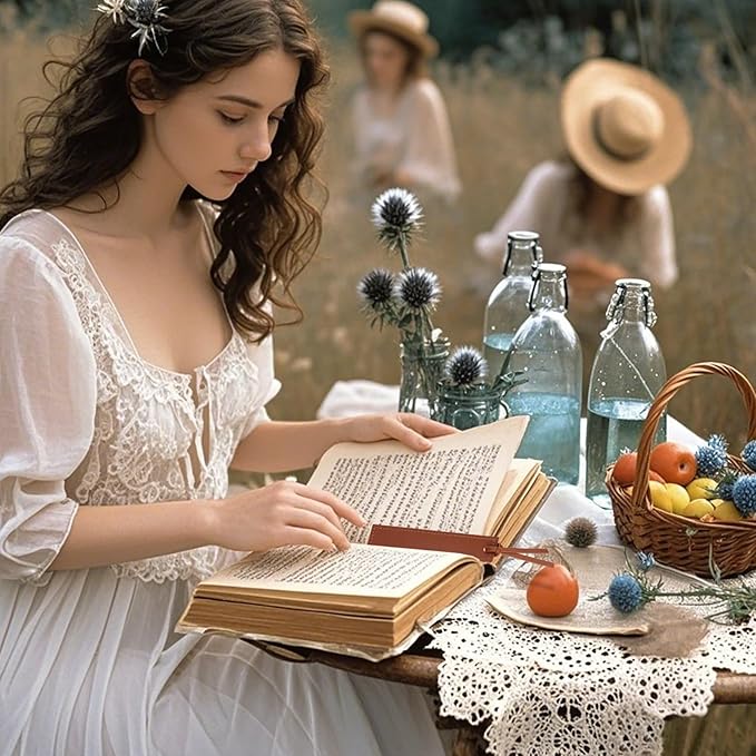 12 Pcs Leather Bookmark, Classic Stitched Bookmark with Leather Rope, Bookmarks for Men, Handmade Stitched Book Marks Page Markers for Book Reader Teachers Students School Office