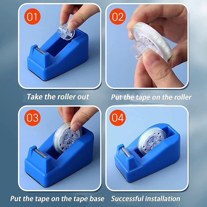 Desktop Tape Dispenser Cute Light Office Tape Dispensers, Nano Pads Fix Base, Green