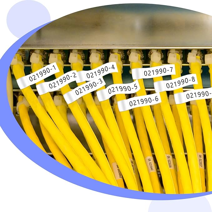 2PK TZe-FX251 1" Compatible for Ptouch Flexible ID Laminated Tape TZ-FX251 24mm 0.94 White Cable Wire Labels Tape for PT-D600 PT-D610BT PT-P710BT P700 Label Maker