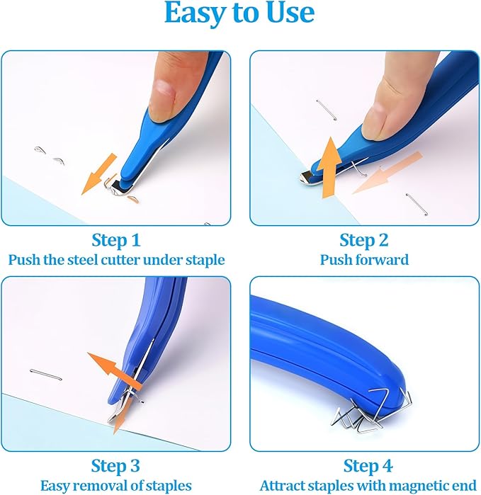 3 PCS Magnetic Staple Remover Tools, Professional Stapler Removers Staple Puller Remover,Staple Remover Stick for Home School Office