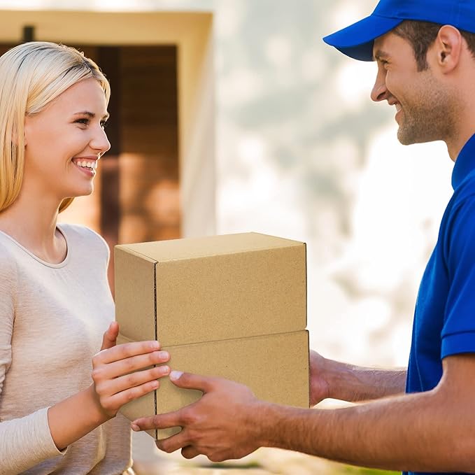 Shipping Boxes 6x4x3 inches Small Mailing Boxes 25 Pack Brown Cardboard Corrugated Box Mailers