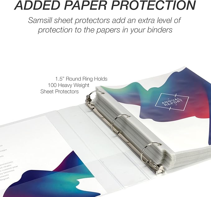 Samsill Economy 1.5 Inch 3 Ring Binder Bulk Pallet, Made in The USA, Round Ring Binder, Customizable Clear View Cover, White, Pallet of 720 Binders in 60 Cartons