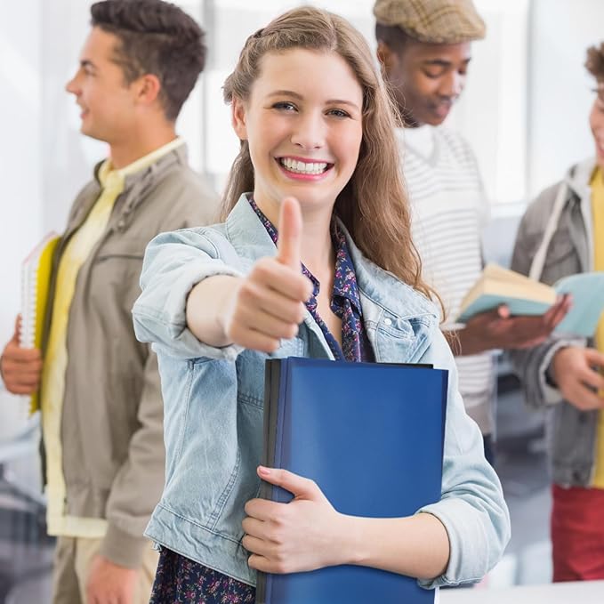 Patelai 48 Pcs Plastic Folders with 2 Pockets and 3 Prongs Home Folders with Card Slot Letter Size Heavy Duty Report Covers for Back to School(Navy Blue,Black,Classic)