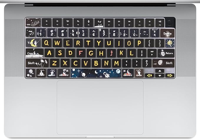 Keyboard Cover Skin for 2021-2024 MacBook Pro 14/16 (A2442 A2485 A3112 A3401 A3403 A2992 A2779 A2780 A2991 A2918 M1/M2/M3 M4) & MacBook Air 13.6''/15'' (A2681 A3113 A2941 A3114),Space Man