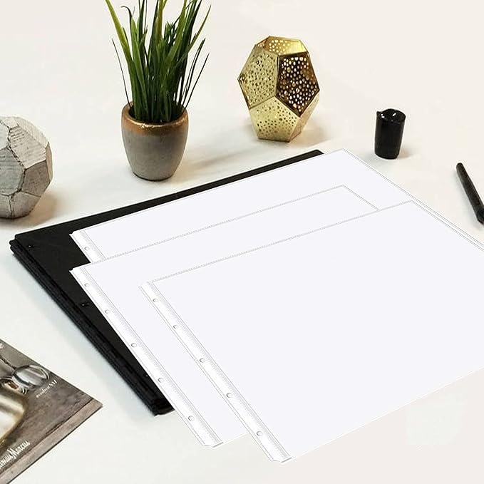 PERFORMORE Pack of 8.5” x 14” Heavyweight Landscape Sheet Protectors, Legal Paper Sleeves, Clear Archival Quality, Horizontal Legal Size Clear Sheet Protectors for Binders Documents (25)