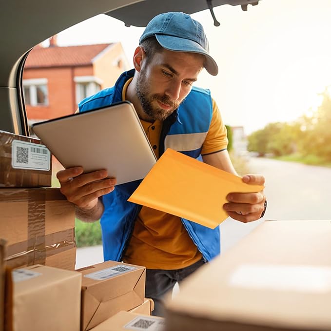 Kraft Bubble Mailers 4x7inch 100Pack Yellow Self-Seal Padded Envelopes Bubble Opaque Padded Mailers Shipping Bags for Small Businesses to Package and Mail Jewelry, Electronic Products