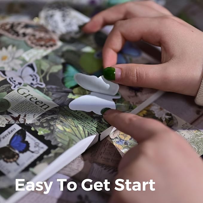 Funto Scrapbooking Kit(140 PCS), Vintage Collection-Whispers of The Forest, Perfect for Bullet Scrapbooking Materials, Planner DIY Arts Craft Collage