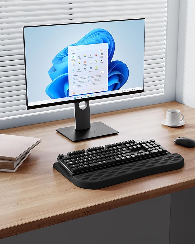 Computer Keyboard Wrist Rest for Desktop, 2 Angle Adjustment Ergonomic Keyboard Riser Holder Stand with Wrist Support for Office, Home, Desk