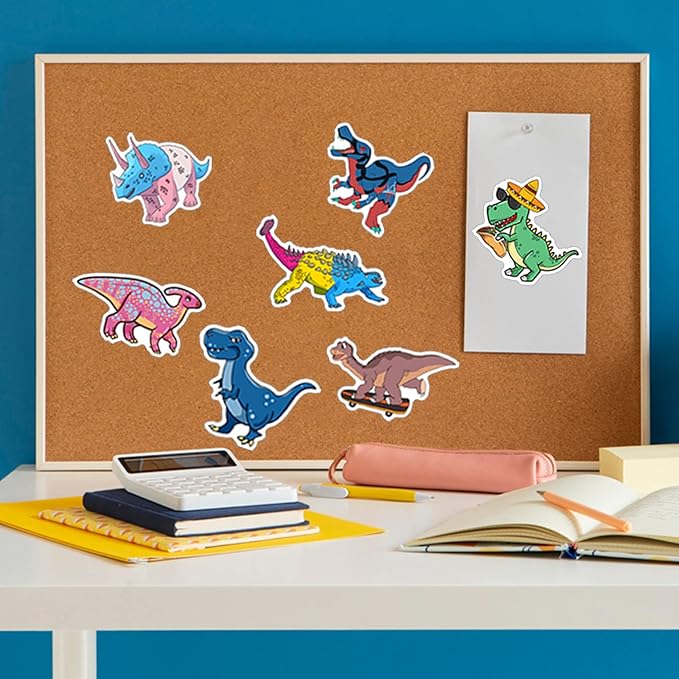 100PCS Dinosaur Stickers, Cute Waterproof Cartoon Stickers for Kids, Teaching Rewards, Dino Party Favourites, Stocking Stuffers for Kids Boys Girls Toddlers Teens