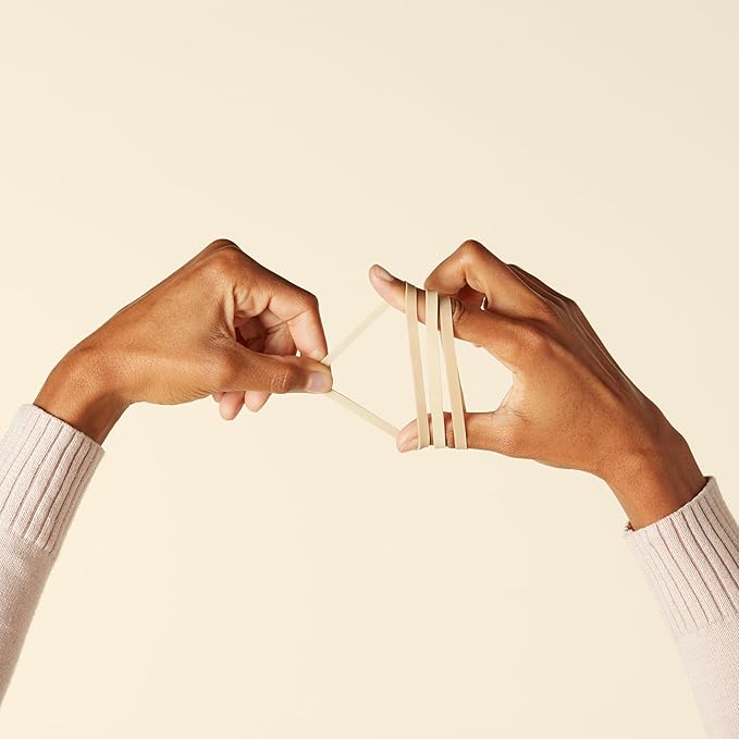 Amazon Basics Rubber Bands, Size 64 (1/4"), 320 Bands/1 lb Pack, 3-Pack, Tan