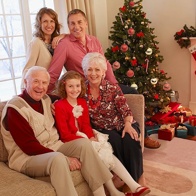 20 pcs Christmas Tree Balls, 3.16" Shatterproof Christmas Ornament Decorations for Christmas Tree Hanging Decorative Red Gold Bauble Set for Home Party Wedding Decor