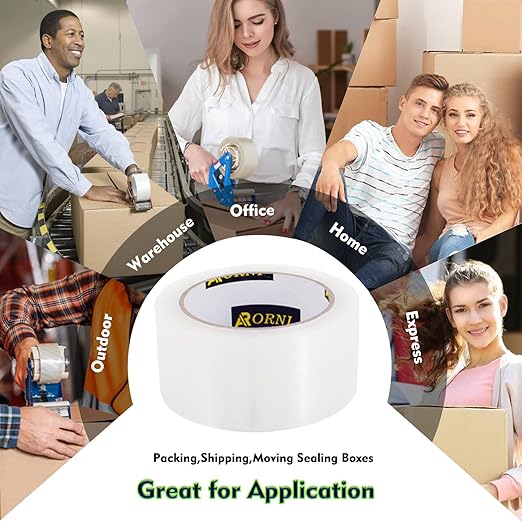 Clear Packing Tape Heavy Duty Refill Rolls Sealing Great for Packing Box Shipping and Moving Supplies Packaging 36 Rolls 1.88" x 65 Yards 3" Core 2.7 Mil Thick Adhesive