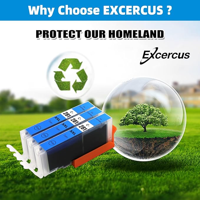 CLI-281 Cyan Ink Cartridge Replacement for Canon CLI-281XXL 281XXL 281 Cyan Use for Canon PIXMA TS6320 TR7520 TS8120 TS8320 TR8520 TS9120 (3X CLI-281XXL C)