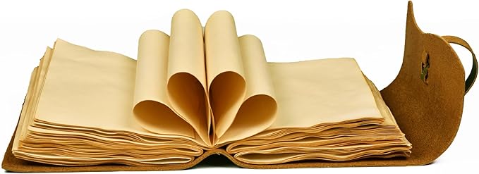 LEATHER VILLAGE Leather Bound Journal - Rustic Brown, 7"X5", 220 Pages - Vintage Blank Paper Diary for Writing, Drawing, Sketchbook, and Travel Notebook - Ideal for Women and Men