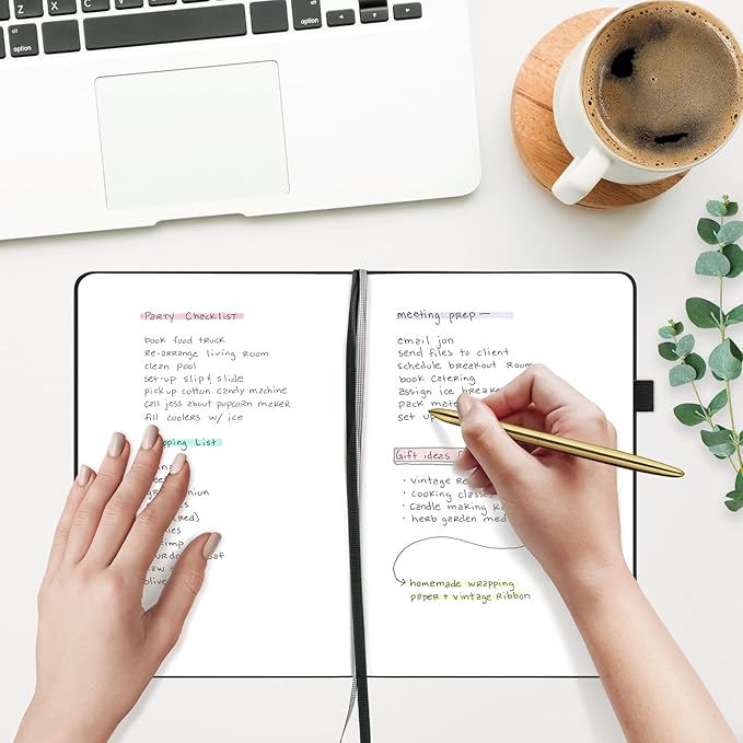 &And Per Se Blank Journal Notebook, 160 Pages, 5.7 x 8 inches College Ruled Thick Paper Notebook Journals for Writing, Hardcover Notebook(1 Pack, black)