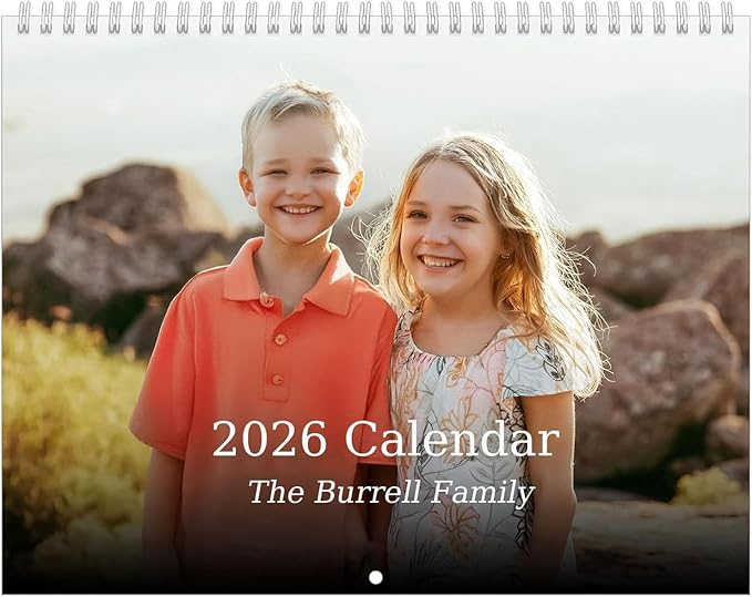 Custom Photo Wall Calendar 2026 - Personalized Family & Office Photo, Print Your 13 Memories Custom - Perfect for Parties, Birthdays & Christmas Gifts ((Cover 7(11"×17"), 3 x Calendars)