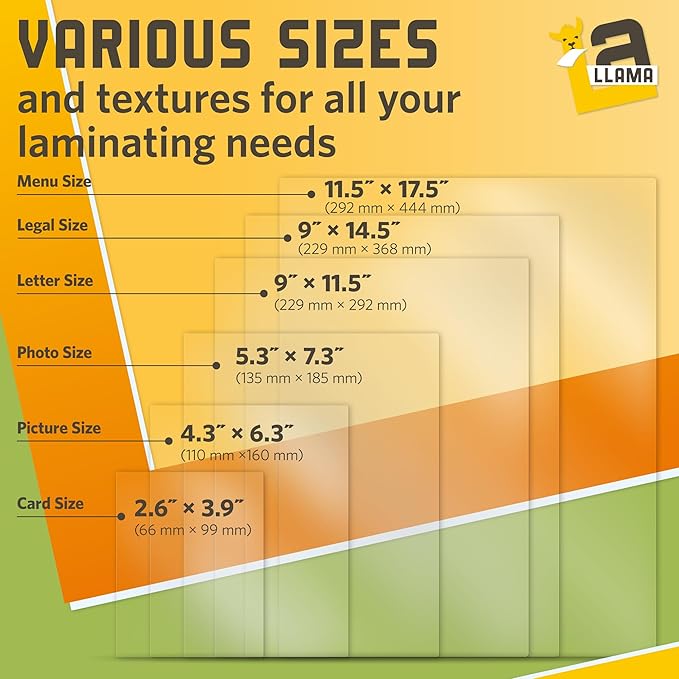 Matte Laminating Sheets 9ā x 14.5ā, 3 Mil Thick, 50 Pack, Legal Size Matte Thermal Laminating Pouches 8.5 x 14
