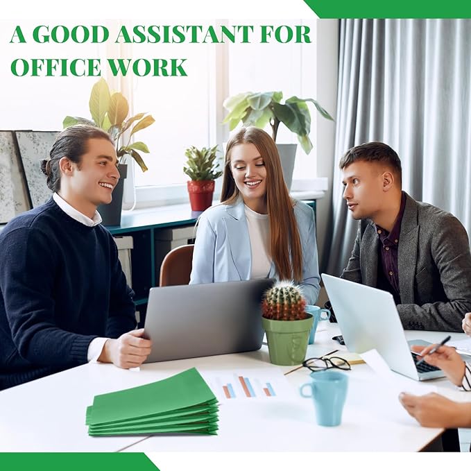 Skyygemm 72 Pcs Classification Folders Letter Size, 1 Divider Pressboard File Folder with Fasteners, Expanding File Organizer Bulk for Teachers, Clergy, Office, Church, Christmas Donations (Green)