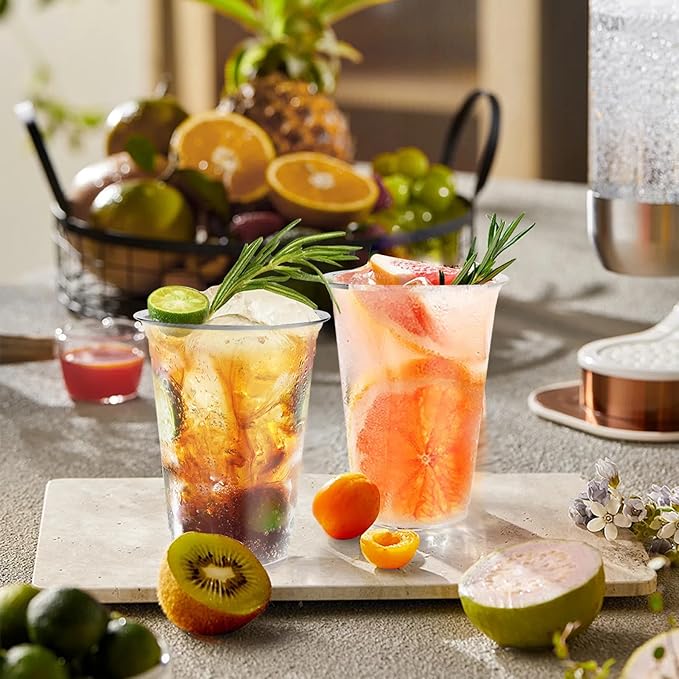 12 oz Clear Plastic Cups, 300 Count Disposable Coffee Cups No Lids, 12 Ounce Cold Plastic Party Cup Bulk, PET Clear Cup for Iced Coffee, Smoothie, Cold Beverage