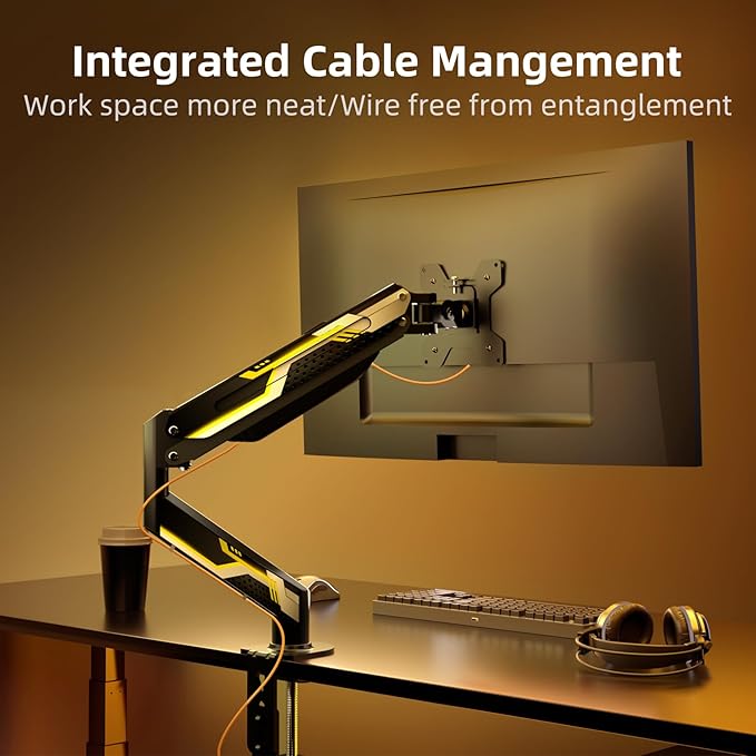 Suptek Monitor Mount Gas Spring Arm Desk Mount Stand - Fully Adjustable, Fits 32 inch Monitors, Weight Capacity up to 22 lbs (MD8WY)