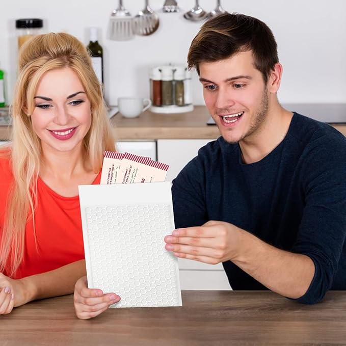 packbabol Bubble Mailers, 6x9 Inch Poly Padded Bubble Mailers Pack of 100 Bubble Envelopes Opaque Self Seal Adhesive Waterproof Bags for Shipping and Packaging(White,6x9-100Pc)