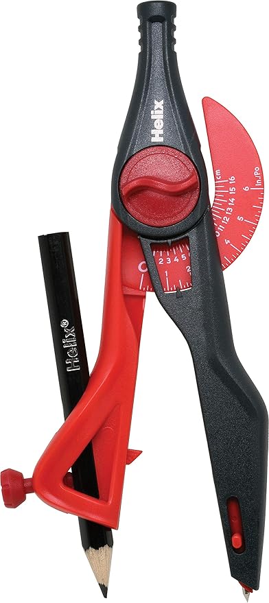 Maped - Plastic Locking Compass with Universal Holder - Precision Drawing - Enhanced Safety - Durable Design - Bulk Pack of 50 - Draws up to 12 Inch Diameter Circle