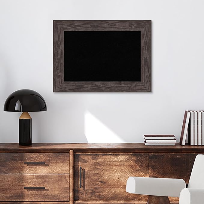 Amanti Art Black Cork Board for Wall, 22x30 Vision Board with Black Wood Frame, Medium Corkboard Office Decor for Home Organization, Country Rustic Corkboard Pinboard to Display Items for Home