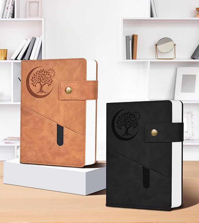 365 Page Thick Lined Journal Notebook for Men Women, A5 Leather Journals for Writing, Hardcover Notebooks for Work, School, Note Taking,Travel, Business,Personal Diary, College Ruled 5.9" x 8.4"