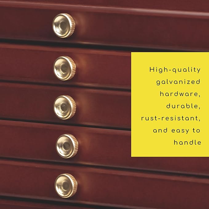 MEEDEN 10-drawer Wood Artist Supply Storage Box, Portable Beechwood Multifunctional Pencil Brush Organizer Wood Box with Drawer&Compartments for Pastels, Pencils, Pens, Makeup Brushes(Mahogany Color)