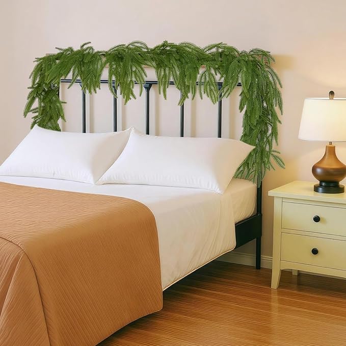 1 Pcs 9FT Christmas Garland, Christmas Decorations, Artificial Norfolk Pine Garland, Faux Greenery Garland for Mantle Fireplace Table Door Wall Upstairs Indoor Outdoor Holiday Xmas Decor