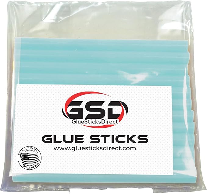 Mini Size Hot Melt Glue Sticks for Glue Gun - Bulk 4in Baby Blue Glue Sticks - Great for Art Craft Repairs & Compatible w/Most Glue Guns - 5/16" X 4" (24 Sticks) - Made in USA