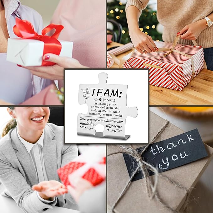 Team Gifts for Employees, Colleagues, Appreciated Coworker Gift, Thank You Coworkers Gift for Women Men, Teamwork Quotes Motivational Quotes for Office Home Decorative Signs Plaques WDD6