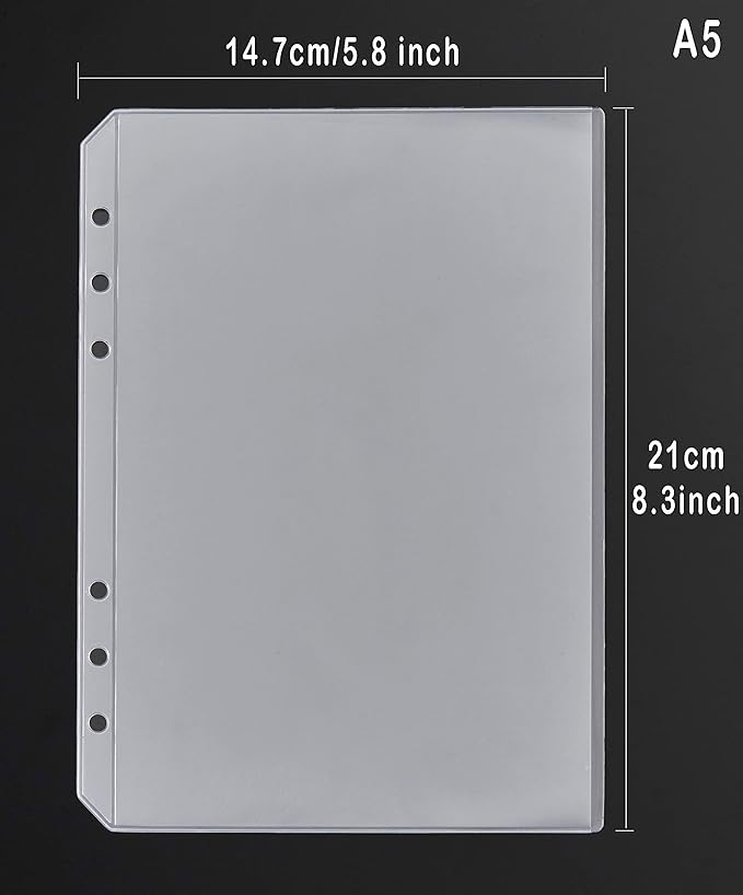 15pcs A5 Binder Pockets with No Zippers, Zipless Budget Envelopes for Cash System, A5 Binder Pouch for 6 Ring Binder, Money Folder Organizer for Cash.