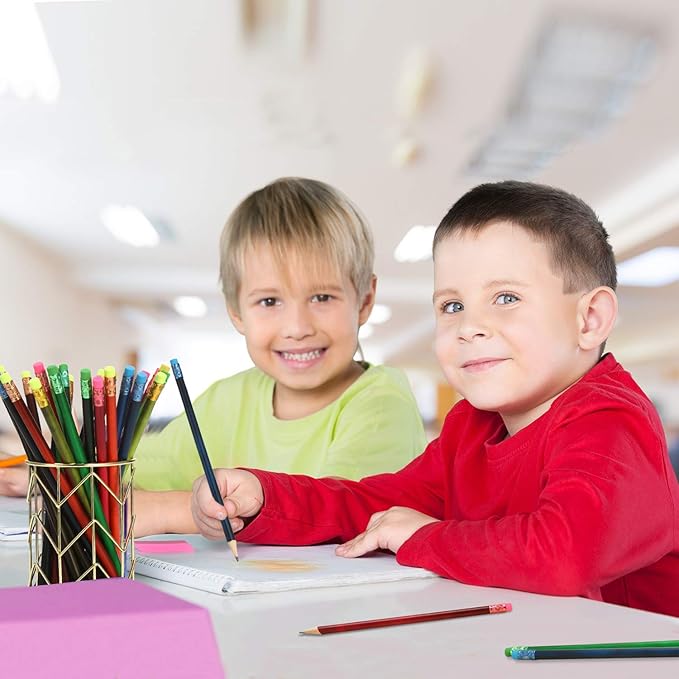 Outus 45 Pieces Color Changing Mood Pencil Bulk with Eraser 2B Wooden Heat Activated Fun Pencils Assorted Colors Thermochromic Pens Gifts for Prizes Birthday Gift Party Favors