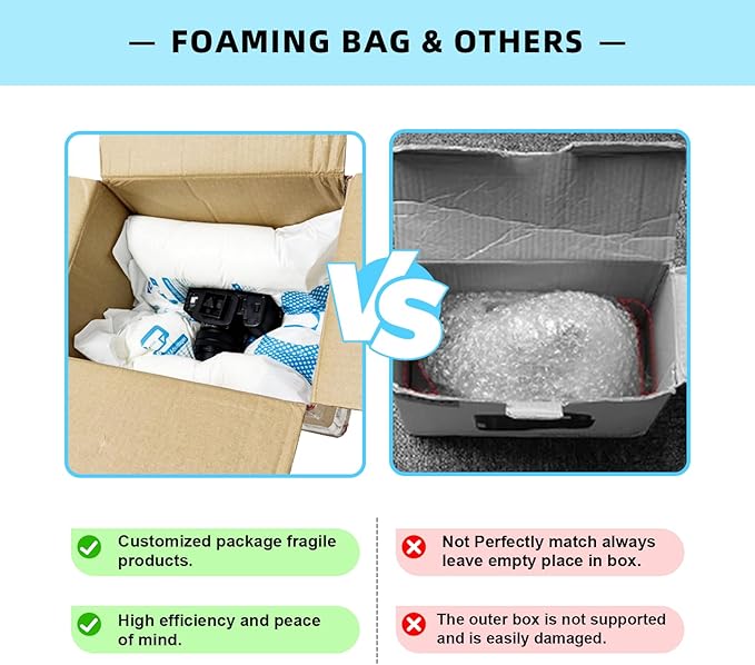 4 pcs 18''*18'' Expanding Foam Packing For Shipping PC & Valuables & Fragile Moving Supplies For Irregular-Shaped Items Shockproof Bubble Wrap for moving Applied For Industrial Private Dual Use