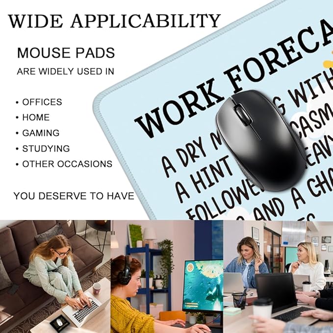 Work Forecast Rectangular Mouse Pad, Funny Mouse Pad for Coworker Teacher Colleague, Coworker Sarcastic Gifts, Funny Office Gifts for Coworkers, Funny Employee Gifts for Men Women C