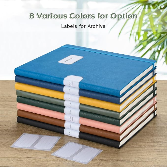 5 Pack College Ruled Notebook, A4 Hardcover Leather Notebook for Work, Lined Notebook Journal for Women, Men, 192 Thick Paper, 8.5" x 11", Large Notebook, Professional Business Notebook, Multicolor