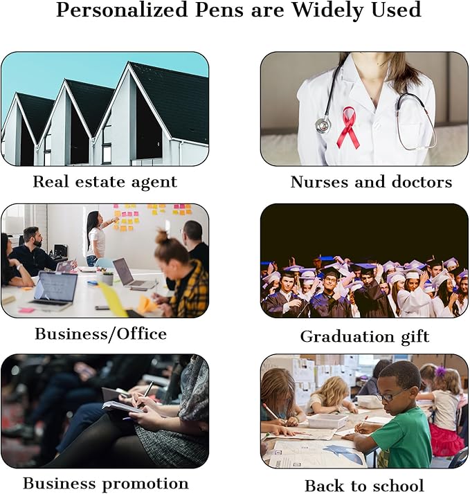 Personalized Pens with Name Logo or Message, Up to 1200 pcs Bulk Custom Metal Ballpoint Pen with Black Ink Customized Gift for Business, Graduation and Promotions (Dark Green)