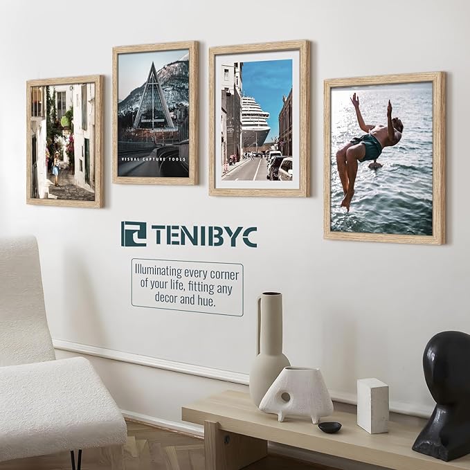 16x20 Oak Poster Frame with HD Glass - 3pk, Natural Wood Picture Frame, Wall Gallery Frame