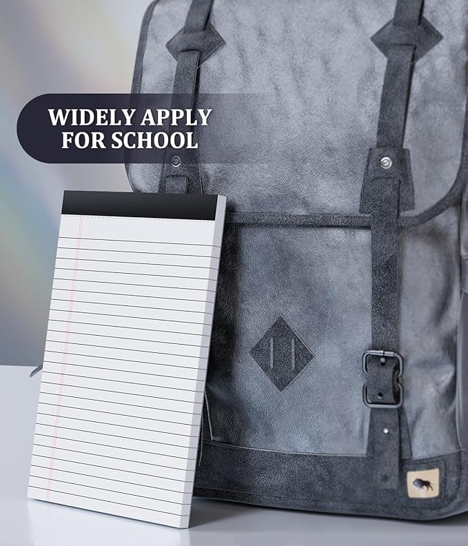 Legal Pads 5x8 Small Note Pads 5x8 Notepads for Work, 6 Pack Writing Pads 5x8 College Ruled Lined Paper Pads, Micro Perforated Decent 80 GSM 5x8 in Legal Note Pad Narrow Ruled, 30 Sheet per Notepad