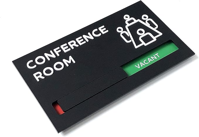 Kubik Letters Premium Conference Room Sign - Do Not Disturb Sign - Meeting in Progress Door Sign - Office Sign - Sign Out - Office Door Sign - Door Signs for Office - Occupied Sign - Do Not Disturb Door Sign